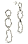 Sterling Forever Ira Molten Metal Linked Drop Earrings In Gray