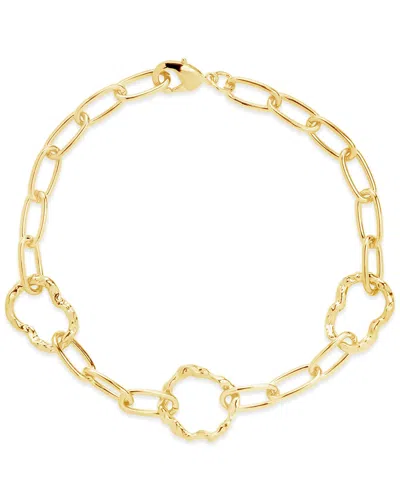 Sterling Forever Ira Hammered Chain Bracelet In Gold
