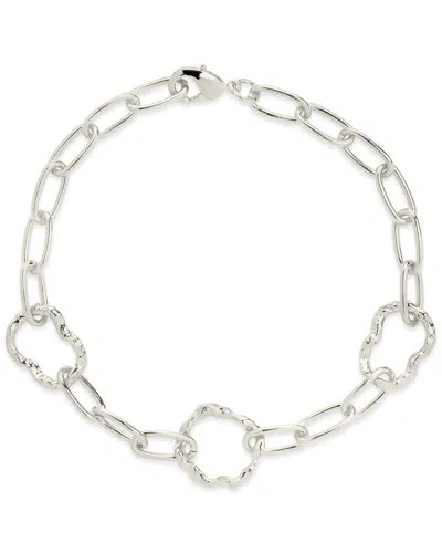 Sterling Forever Ira Hammered Chain Bracelet In Silver