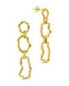 Sterling Forever Ira Molten Metal Linked Drop Earrings In Gold