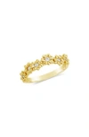 Sterling Forever Irena Cubic Zirconia Flower Ring In Gold