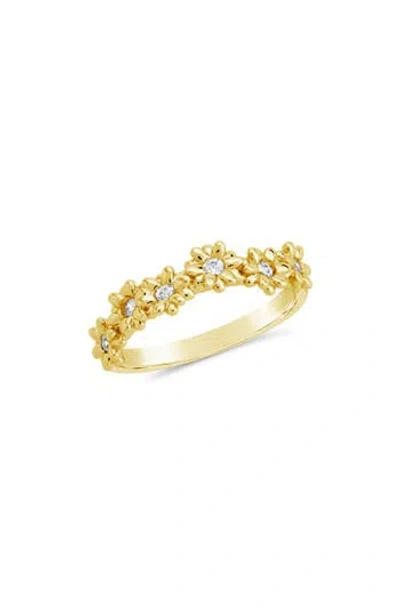 Sterling Forever Irena Cubic Zirconia Flower Ring In Gold