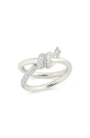 Sterling Forever Silver Cz Irene Twisted Ring In Silver