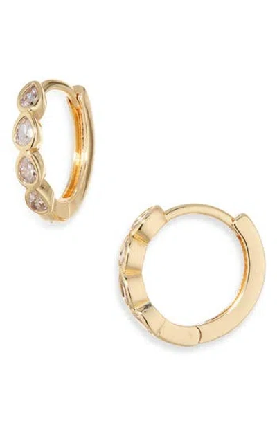 Sterling Forever Irvette Bezel Set Cz Hoop Earrings In Gold
