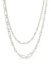 Sterling Forever Isadora Layered Chain Necklace In Silver