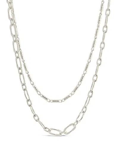 Sterling Forever Isadora Layered Chain Necklace In Silver