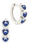 Sterling Forever Isobel Cubic Zirconia Hearty Micro Huggie Hoop Earrings In Metallic
