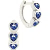 Sterling Forever Isobel Cubic Zirconia Hearty Micro Huggie Hoop Earrings In Silver