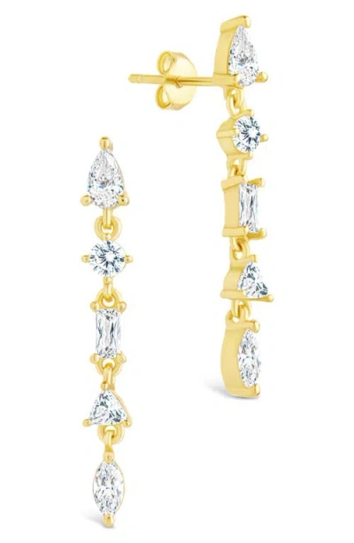 Sterling Forever Jacinda Cubic Zirconia Drop Earrings In Gold