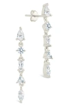 Sterling Forever Jacinda Cubic Zirconia Drop Earrings In Metallic