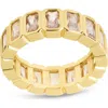Sterling Forever Jackie Bezel Cubic Zirconia Band Ring In Gold