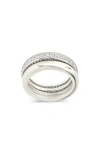 Sterling Forever Jackie Cubic Zirconia Stack Ring In Silver