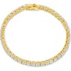 Sterling Forever Aderyn Cubic Zirconia Tennis Bracelet In Gold