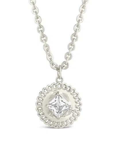 Sterling Forever Jaliyah Cz Statement Pendant Necklace In Metallic