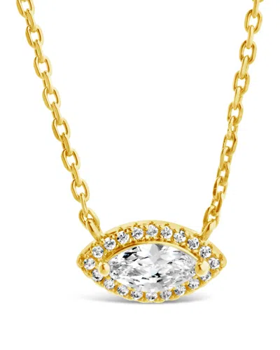 Sterling Forever Jamie Cz Evil Eye Pendant Necklace In Gold