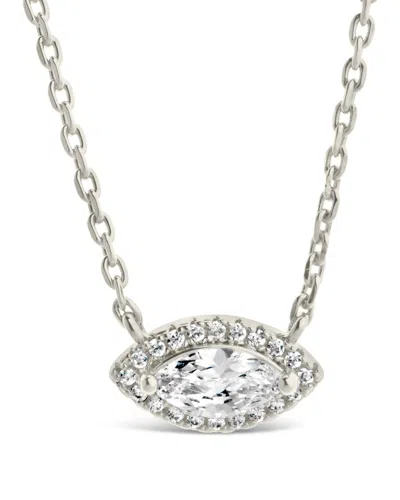 Sterling Forever Jamie Cz Evil Eye Pendant Necklace In Silver