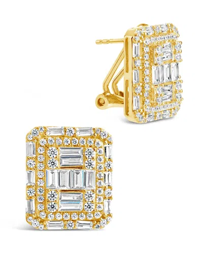 Sterling Forever Jana Square Cz Stud Earrings In Gold