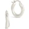 Sterling Forever Janice Twisted Huggie Hoop Earrings In Metallic