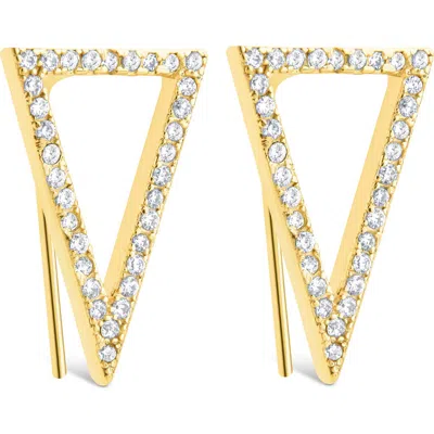 Sterling Forever Janine Cubic Zirconia Geometric Threader Earrings