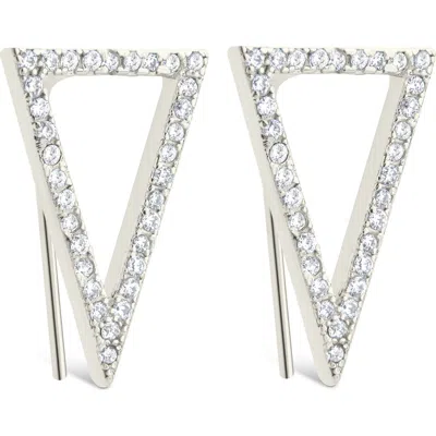 Sterling Forever Janine Cubic Zirconia Geometric Threader Earrings