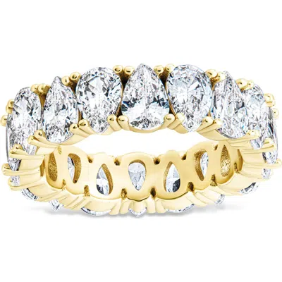Sterling Forever Janis Pear Cubic Zirconia Eternity Band Ring In Multi