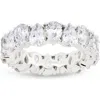 Sterling Forever Janis Pear Cubic Zirconia Eternity Band Ring In Silver