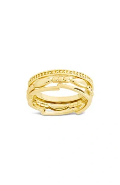 Sterling Forever Jasmine Layered Band Ring In Gold
