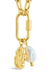 Sterling Forever Jaxie Carabiner Charm Necklace In Gold