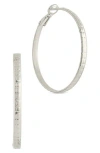 Sterling Forever Jessalyn Textured Hoop Earrings In Silver