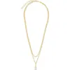 Sterling Forever Jodie Cubic Zirconia Pendant Layered Necklace In Gold