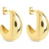 Sterling Forever Jolene Bubble Huggie Hoop Earrings In Gold