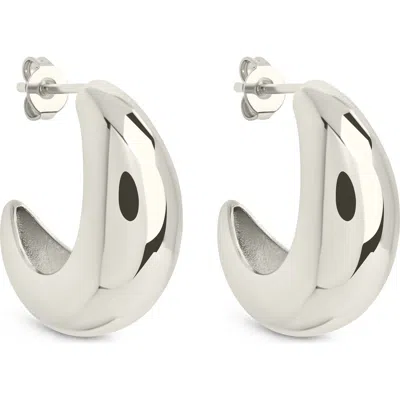 Sterling Forever Jolene Bubble Huggie Hoop Earrings In Metallic