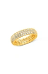 Sterling Forever Jolene Cubic Zirconia Rainbow Eternity Ring In Gold/clear