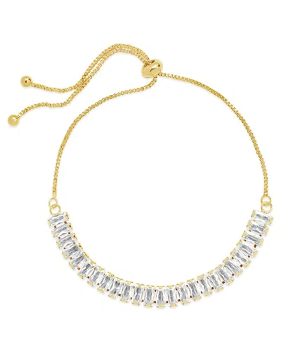 Sterling Forever Jordan Cz Bolo Bracelet In Gold