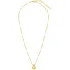 Sterling Forever Josephine Cz Heart Lock Pendant Necklace In Gold