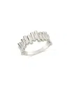 Sterling Forever Joss Staggered Band Ring In Silver