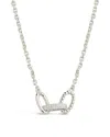 Sterling Forever Journi Cz Interlocking Chain Pendant Necklace In Silver