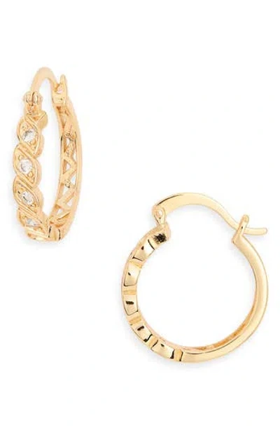 Sterling Forever Julietta Cubic Zirconia Hoop Earrings In Gold