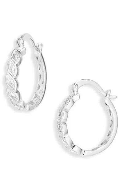 Sterling Forever Julietta Cubic Zirconia Hoop Earrings In Silver