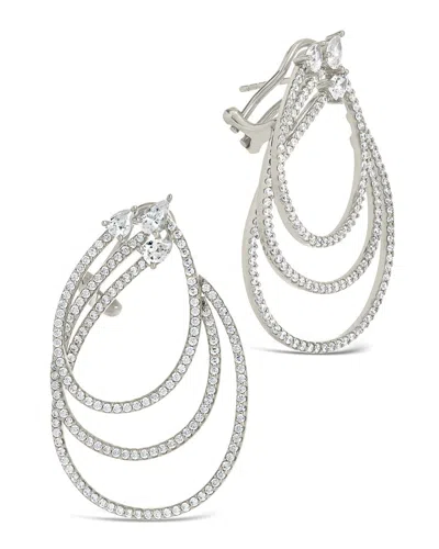 Sterling Forever Kaia Cz Statement Drop Earrings In Silver