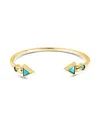 Sterling Forever Kalena Turquoise Open Cuff Bracelet In Gold