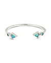 Sterling Forever Kalena Turquoise Open Cuff Bracelet In Metallic