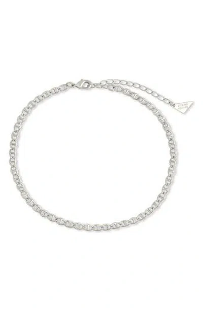 Sterling Forever Karina Mariner Chain Anklet In Metallic