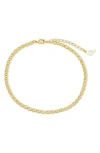 Sterling Forever Karina Mariner Chain Anklet In Gold