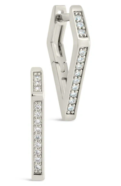 Sterling Forever Katalina Cubic Zirconia Hoop Earrings In Silver