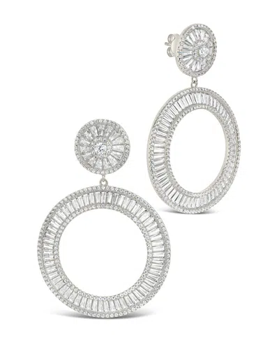 Sterling Forever Kelly Cz Circle Drop Earrings In Silver