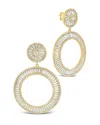 Sterling Forever Kelly Cz Circle Drop Earrings In Gold
