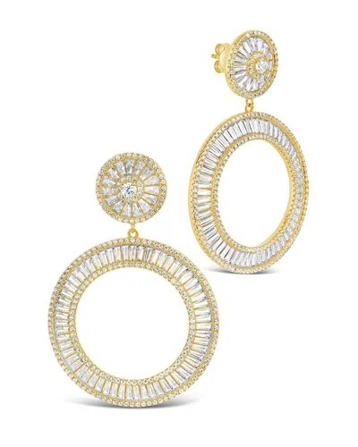 Sterling Forever Kelly Cz Circle Drop Earrings In Gold