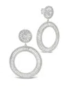 Sterling Forever Kelly Cz Circle Drop Earrings In Silver