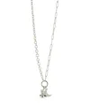 Sterling Forever Kelsea Pave Moon & Cowboy Boot Pendant Necklace In Rhodium Plated, 16-18 In Silver